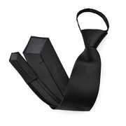 Satin Gangster Tie - Black
