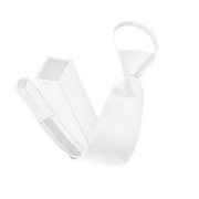 Satin Gangster Tie - White