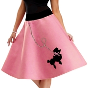 50's Poodle Skirt (Rose Pink Felt) - Adult
