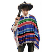 Mexican Poncho - Multi Coloured - Adult