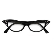 Black 50s Rhinestone Glasses