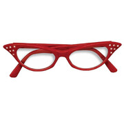Red 50s Rhinestone Glasses