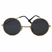 Lennon Hippie Glasses - Dark Tint Gold Rims
