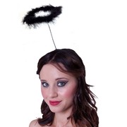 Black Marabou Feather Halo