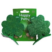 Shamrock Glitter Hair Clips