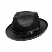 Black Feltex Gangster Hat - Adult One Size