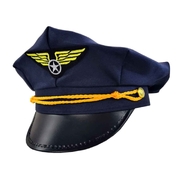 Pilot Hat - Navy Blue with Wings Emblem