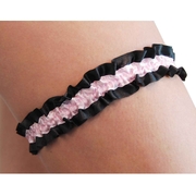 Black & Baby Pink Leg Garter - Adult One Size