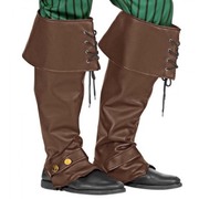 Brown Lace Up Pirate Boot Covers - Adult