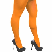 Neon Orange Opaque Tights - Adult Standard