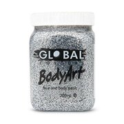 Global Body Art 200ml Jar - Silver Glitter Gel