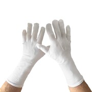 White Santa Gloves with Snap Closure - Adult Size