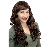Curly Glamour Wig with Fringe - Brown