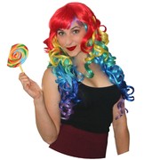 Deluxe Rainbow Curly Wig