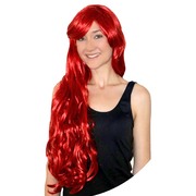 Deluxe Mermaid Long Red Wig with Fringe