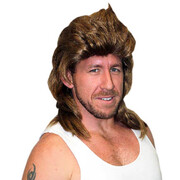 Brown Mullet/Bogan Wig - Adult