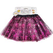 Halloween Black Tulle Tutu Skirt Fuschia Spider Webs - Child