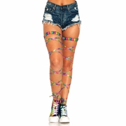 Rainbow Garter Leg Wraps (Sara Lame) - Adult One Size