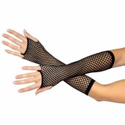 Fishnet Fingerless Gloves - Black