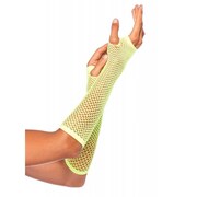 Fingerless Fishnet Gloves - Neon Yellow/Green