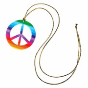 Peace Sign Necklace - Rainbow