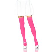 Neon Pink Thigh High Stockings (Luna) - Adult Standard