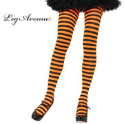 Tights - Adult - Stripe Tights - Black & Orange