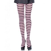 Black & Pink Stripe Tights - Adult Standard