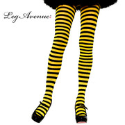 Tights - Adult - Stripe Tights - Black & Yellow