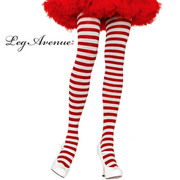 Tights - Adult - Stripe Tights - White & Red