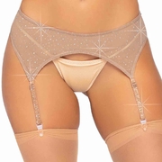 Nude Rhinestone Garter Belt (Roxy) - Adult One Size