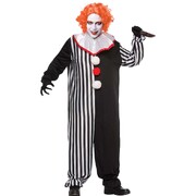 Scary Clown Costume (Black & White) - Adult