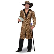 Leopard Print Coat & Hat Costume Set - Adult