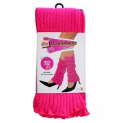 Knitted Leg Warmers - Neon Pink