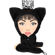 Black Cat Set - Ears on Headband, Bow Tie & Tail