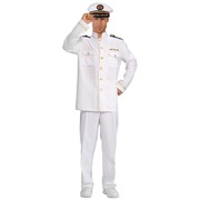 Navy Cruise Captain Costume (White) - Adult Standard (Seconds)