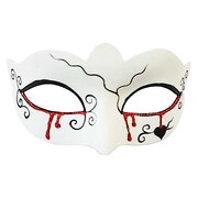 White Day of the Dead Mask with Bleeding Eyes