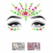 Vibe Neon Adhesive Face Jewels Sticker - Black Light