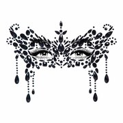 Masquerade Adhesive Face Jewels Sticker - Black