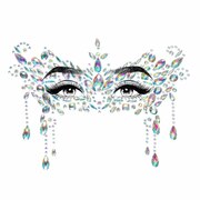 Masquerade Mask Adhesive Face Jewels Sticker - Clear