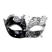Black & Silver Filigree Masquerade Eye Mask
