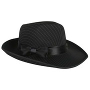 Deluxe Pinstripe Black Gangster Hat