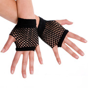 Black Fishnet Gloves (Short, Fingerless)