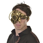 Steampunk Half Face Mask - Gold