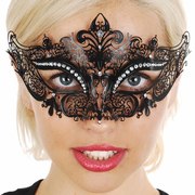 Provence Metal Masquerade Mask with Clear Jewels