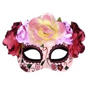 Day of the Dead Frida Eye Mask - Pink Flowers