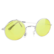 Lennon Hippie Glasses - Yellow Tint Silver Rims