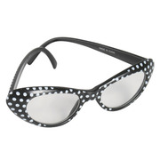 50's Glasses Black with White Spots