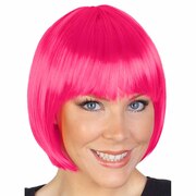 Paige Bob with Fringe Wig - Hot Pink