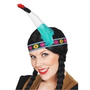 Indian Headband with Single Feather